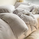 Axyaa Flannel Fleece Bedding Set: Duvet Cover, Pillowcase, Sheet - Queen/Single Size