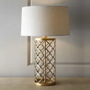 Axyaa Modern Nordic Table Lamp with Metal Base and Fabric Shade