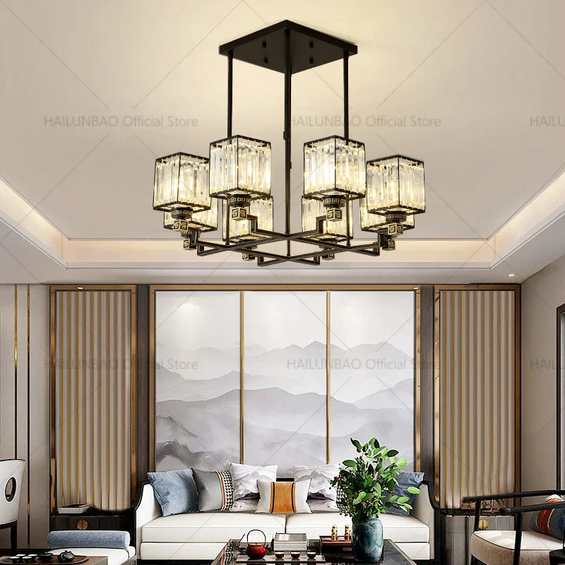 Axyaa Crystal Chandelier: Modern Elegance for Home, Restaurant, and Bedroom