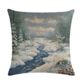 Axyaa Flower Pattern Cushion Cover Cotton Linen Throw Pillow Case for Home Sofa Decor