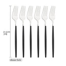 Axyaa Black Silver Stainless Steel Cutlery Set Dinnerware Flatware Fork Knife Spoon