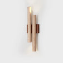 Axyaa Walnut Wood Wall Lamp - Retro Style Four-Headed Light for Living Room