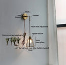 Axyaa Nordic Brass LED Wall Lamp Clear Glass Shade Bathroom Mirror Light
