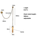 Axyaa Industrial Marble Iron Chain LED Chandelier for Home Décor