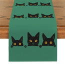 Black Cat Silhouette Table Runner by Axyaa: Halloween Party Decor & Dresser Table Accent