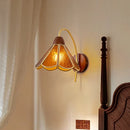 Axyaa Industrial Vintage Amber Glass Wall Sconce E27 Bulb Bedside Lamp