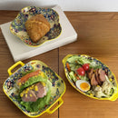 Axyaa Ceramic Fish Plate Set, Double-Eared Steamed Cooking Plate, High-Value Salad Plate