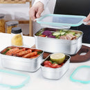 Axyaa 304 Stainless Steel Lunch Box with Sealed Lid - Square Fresh-keeping & Frozen Storage Box
