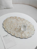 Axya Shell Tray Dining Table Insulating Mat Flower Trimmed Placemats