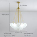Axyaa White Bubbles Glass Ball Ceiling Pendant Chandelier for Home Living Room
