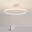 Axyaa Modern LED Round Ring Ceiling Chandelier Aluminum Dimmable Bedroom Light Fixtures