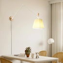 Axyaa Nordic Rocker Arm Wall Lamp with Fabric Shade