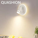 Axyaa USB Interface Dimmable LED Wall Lamp With Switches, Modern Metal Body & Acrylic Lampshade