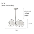 Axyaa Nordic Iron Ring Glass Ball LED Chandelier for Modern Living Room