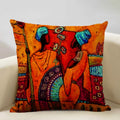Axyaa African National Style Linen Cushion Cover 45x45cm for Sofa Decor and Artistic Home Decor