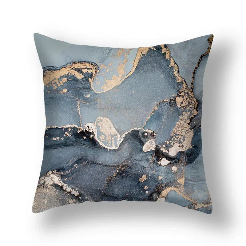 Axyaa Marble Pattern Cushion Cover Set for Home Decor