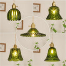 Axyaa Green Glass Pendant Lamp: Retro Nordic Luxury LED Chandelier for Home Decor