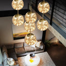 Axyaa Glass Ball LED Spiral Chandelier - Modern Lighting for Home, Restaurant, Hotel