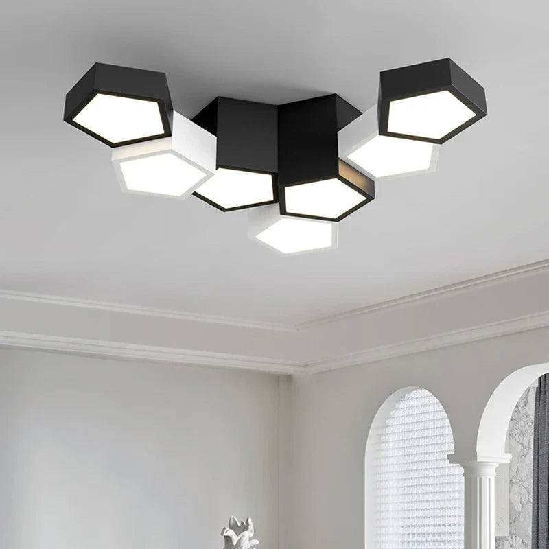 Axyaa Modern Geometric Ceiling Lights for Living Room - Creative Designer Bedroom Lighting Fixtures