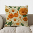 Axyaa Floral 3D Embossed Throw Pillow - Pattern Cushion Cover for Sofa, Bedroom, Car