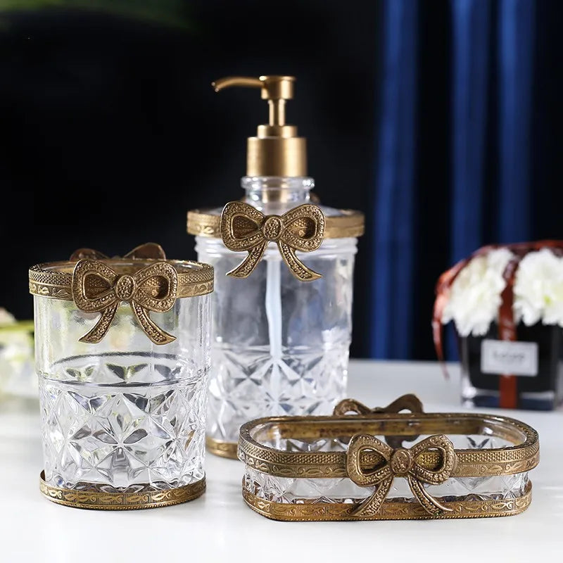 Axya Vintage Gold Bathroom Accessory Set