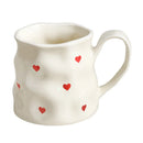 Axyaa European Ceramic Love Mug White Tea Cup Breakfast Milk Afternoon Camellia Flower