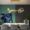 Axyaa Glass Bubble Pendant Lamp Black Gold LED Chandelier Light