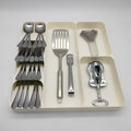 Axyaa Kitchen Drawer Organizer Rack for Knives Forks Spoons Bottles & Utensils