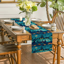 Axyaa Spooky Pumpkin Head Table Runner for Halloween Party Décor