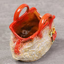Axyaa Ceramic Embossed Flower Vase Home Decor Arrangement