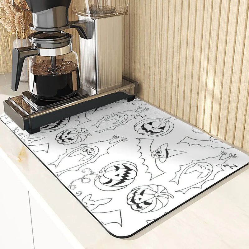 Axyaa Spider Coasters Halloween Absorbent Mats for Countertop Non-Slip Mats