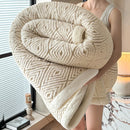 Axyaa Geometric Tuff Fleece Bed Blanket: Soft Sofa Throw, Warm Winter Artificial Lambs Wool