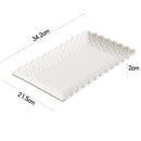 Axyaa Relief Flower Ceramic Sushi Plate Set
