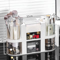 Axyaa Double-Layer Makeup Organizer: Brush Tube Compartment Drawer for Dressing Table