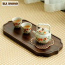Axyaa Solid Wood Walnut Plum Blossom Dry Bubble Tray for Tea Soaking