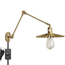 Axyaa Copper Arm LED Wall Sconce Pull Chain Switch Nordic Luminaria