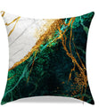 Axyaa Green & Gold Marbled Pattern Throw Pillow Cover for Sofa, Bedroom, Car