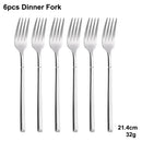 Axyaa 24-Piece Stainless Steel Cutlery Set | Elegant Mirror Finish Western Dinnerware