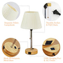 Axyaa LED Desk Lamp with USB C Charging Ports & Pull Chain - Small Bedside Table Lamp