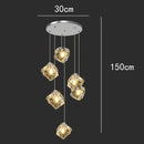 Axyaa Modern LED Ring Stairs Pendant Light Chandeliers for Living and Dining Room