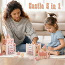 Axya Geometric Castle Block Puzzle: Kids Montessori Wooden Educational Toy
