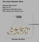 Axyaa Crystal Chandeliers: Modern Chrome Metal LED Pendant Lights