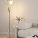 Axyaa Iron Art Flower Floor Lamp LED E27 White Flower Lampshade for Living Room Corners