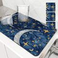 Axyaa Diatom Kitchen Drain Pads: Absorbent, Stars and Moons, Coffee Machine Mat