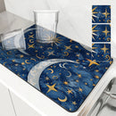 Axyaa Diatom Kitchen Drain Pads: Absorbent, Stars and Moons, Coffee Machine Mat
