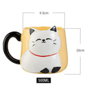 Axyaa 3D Embossed Cat Ceramic Mug 500ml - Cute Novelty Gift for Home