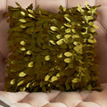 Axyaa Soft Leaf Satin Sofa Cushion Cover for Wedding Party Decoration