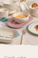 Axyaa Ceramic Letter Dining Plate Blogger Style Beautiful Dish Breakfast Plate