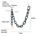 Axyaa Dark Green Glass Chandelier for Modern Retro Decor