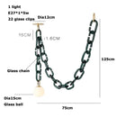 Axyaa Dark Green Glass Chandelier for Modern Retro Decor
